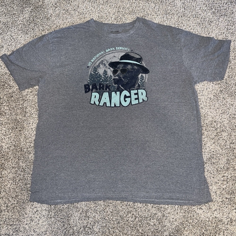 Unisex 2XL Gray Bark Ranger Graphic Dog US National Park Ranger T Shirt